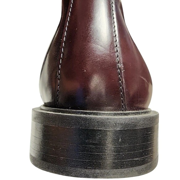 Bacco Bucci Italian Leather Slip On Boots Burgundy Size 12 Chelsea - Picture 6 of 11